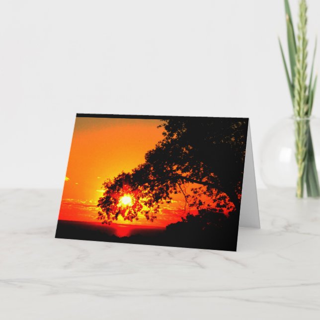 Sjö Wbollago Sunset tänker på dig Kort (Framsida)