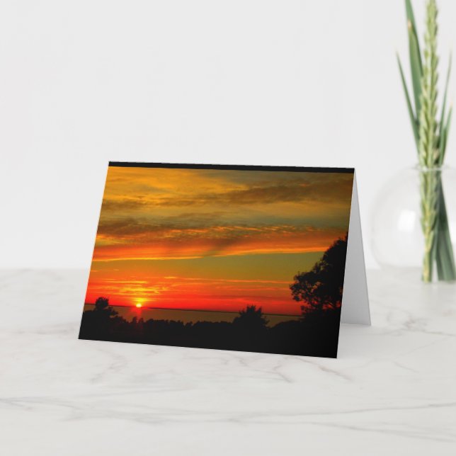 Sjö Wbollago Sunset tänker på dig Kort (Framsida)