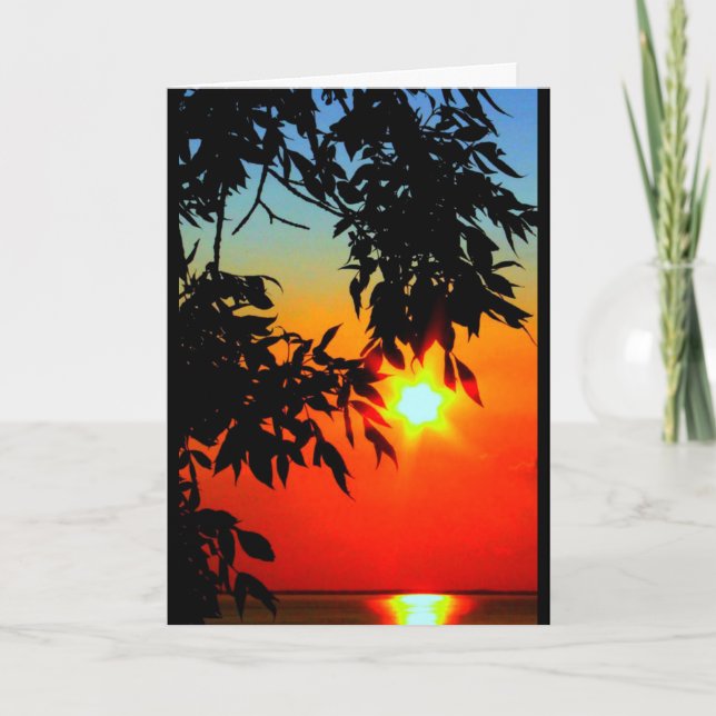 Sjö Wbollago Sunset tänker på dig Kort (Framsida)