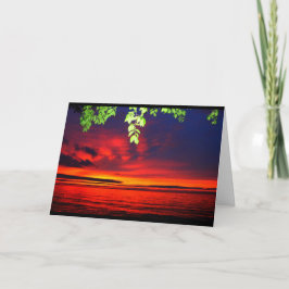 Sjö Wbollago Sunset tänker på dig Kort