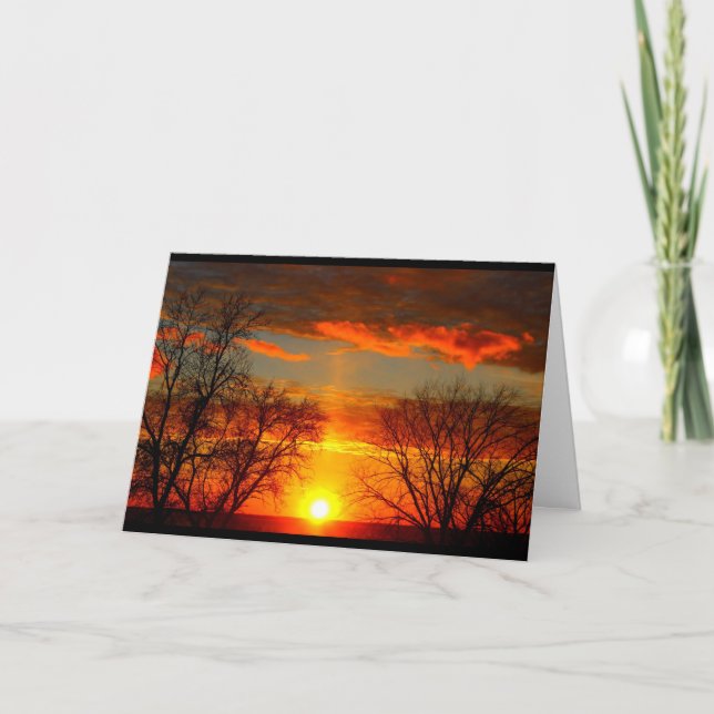 Sjö Wbollago Sunset tänker på dig Kort (Framsida)