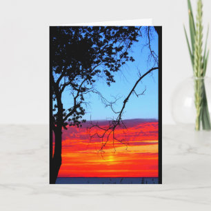 Sjö Wbollago Sunset tänker på dig Kort