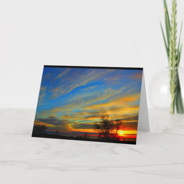 Sjö Wbollago Sunset tänker på dig Kort (Framsida)