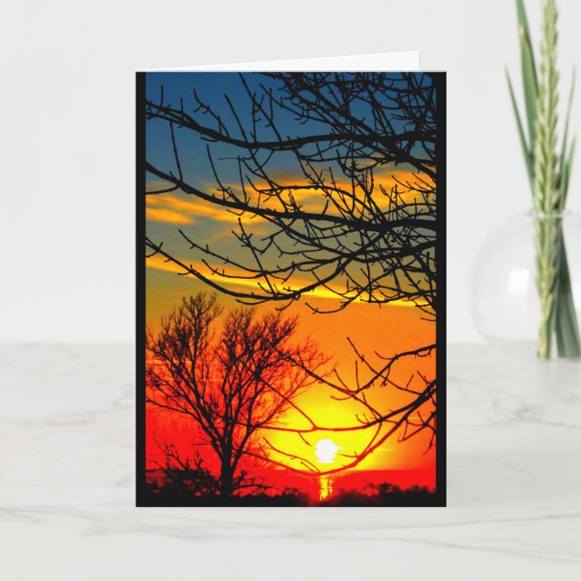 Sjö Wbollago Sunset tänker på dig Kort (Framsida)