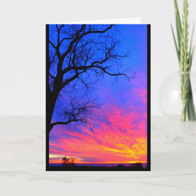 Sjö Wbollago Sunset tänker på dig Kort (Framsida)