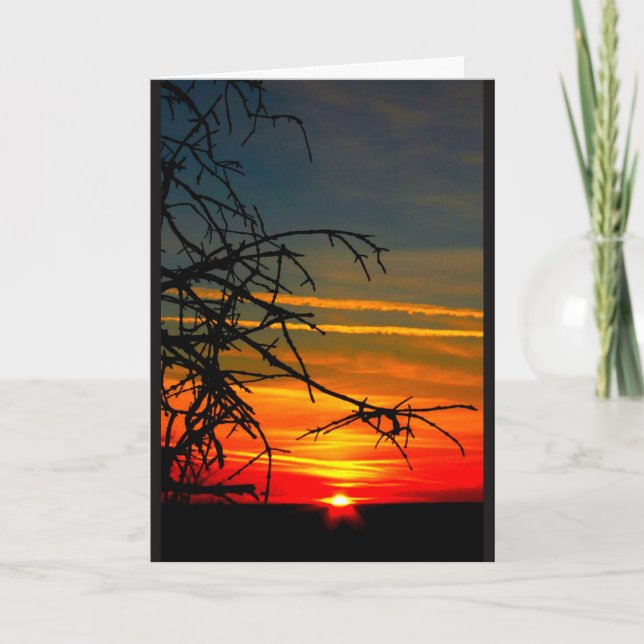 Sjö Wbollago Sunset tänker på dig Kort (Framsida)