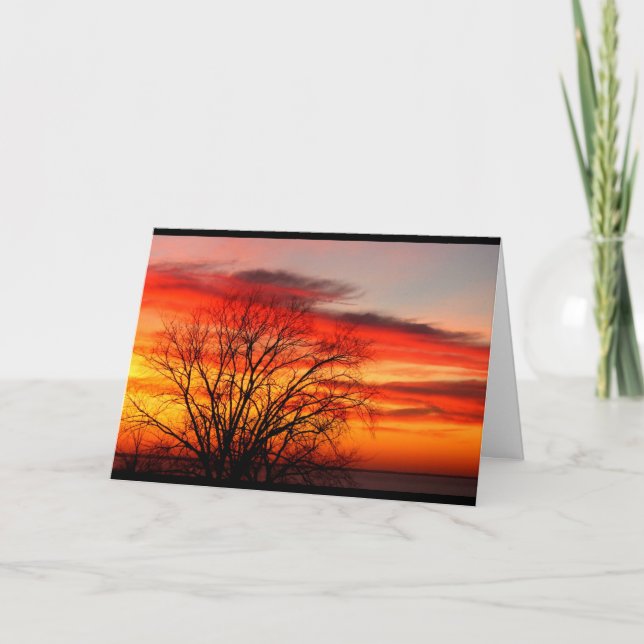 Sjö Wbollago Sunset tänker på dig Kort (Framsida)