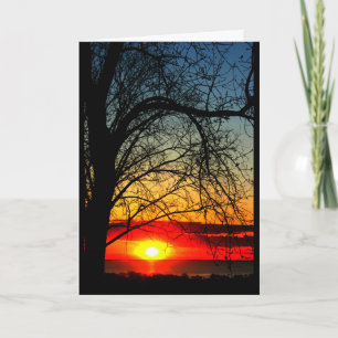 Sjö Wbollago Sunset tänker på dig Kort