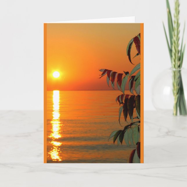 Sjö Wbollago Sunset tänker på dig Kort (Framsida)