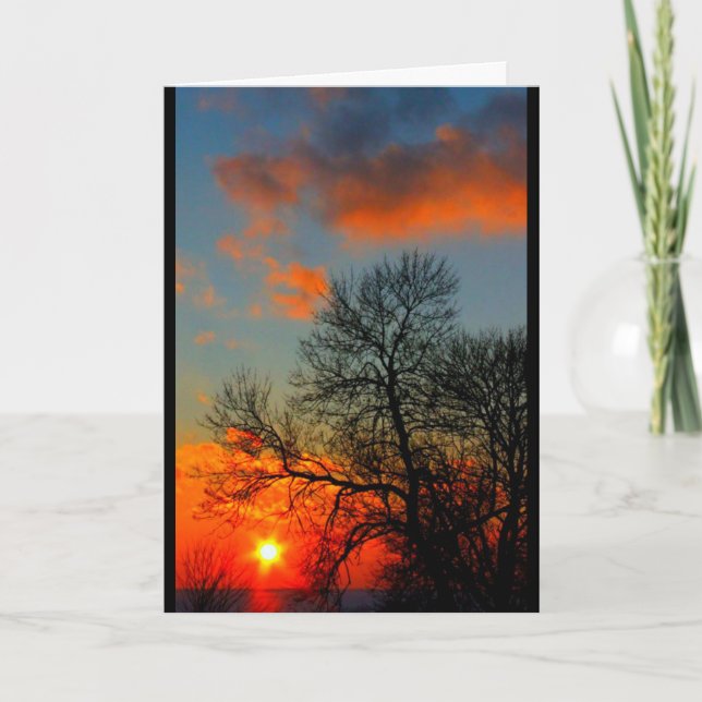 Sjö Wbollago Sunset tänker på dig Kort (Framsida)