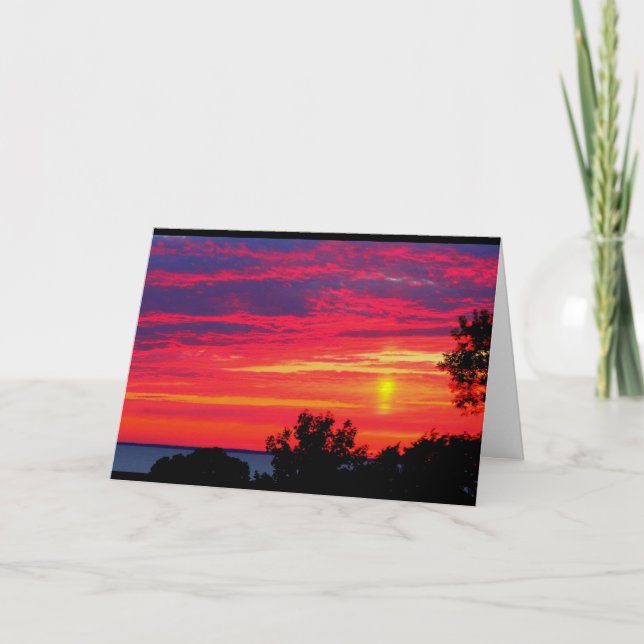 Sjö Wbollago Sunset tänker på dig Kort (Framsida)