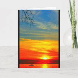 Sjö Wbollago Sunset tänker på dig Kort