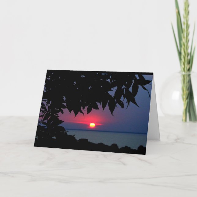 Sjö Wbollago Sunset tänker på dig Kort (Framsida)