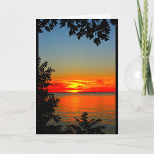 Sjö Wbollago Sunset tänker på dig Kort