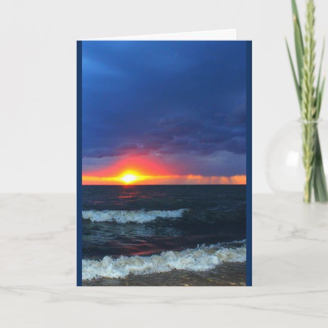 Sjö Wbollago Sunset tänker på dig Kort (Framsida)