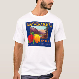 Sjö Wenatchee Apple Label (blå) - Cashmere, WA Tee Shirt