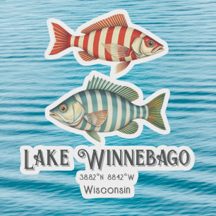 Sjö Whusago Wisconsin nautisk fiskeverksamhet Klistermärken