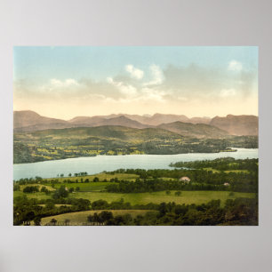 Sjö Windermere mig, sjöområde, Cumbria, England Poster