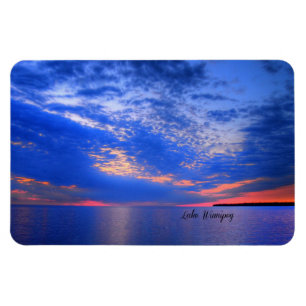 Sjö Winnipeg, scenbild, kvällsfotografi Magnet