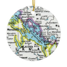 Sjö Winnipesaukee Karta Ceramic Ornament