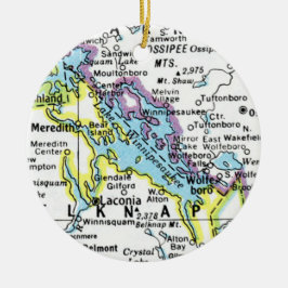 Sjö Winnipesaukee Karta Ceramic Ornament