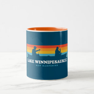 Sjö Winnipesaukee New Hampshire Canoe Två-Tonad Mugg