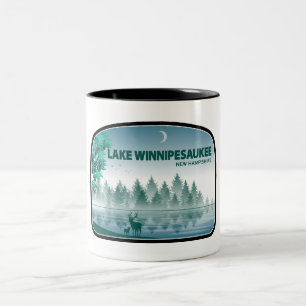 Sjö Winnipesaukee New Hampshire Hjort Två-Tonad Mugg