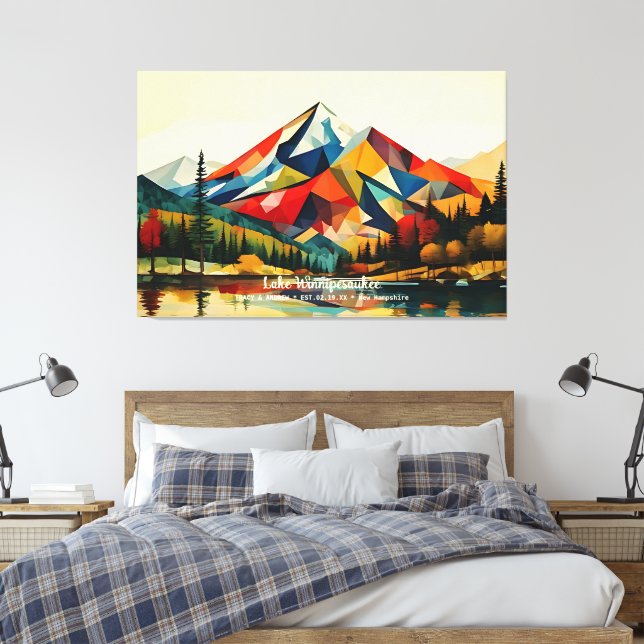 Sjö Winnipesaukee New Hampshire Home Wall Decor Canvastryck (Insitu (sovrum))