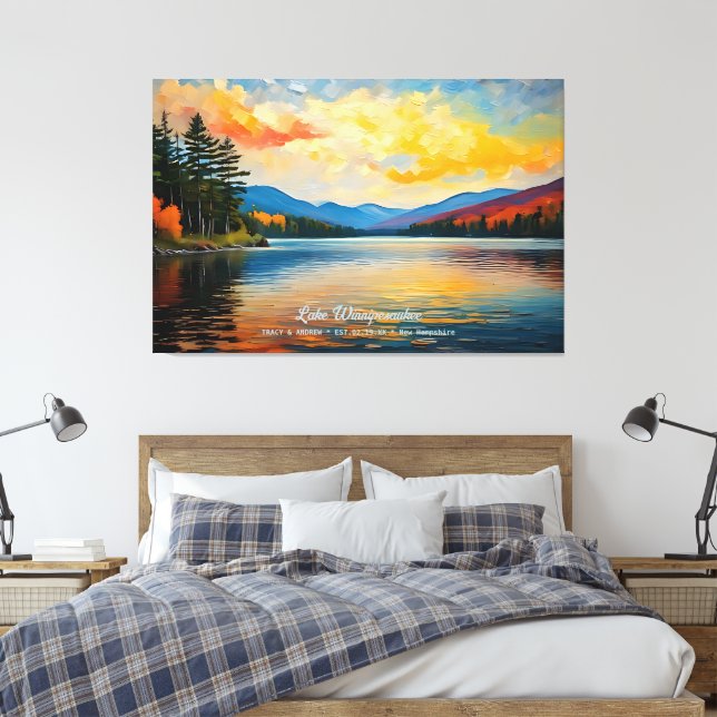 Sjö Winnipesaukee New Hampshire Home Wall Decor Canvastryck (Insitu (sovrum))