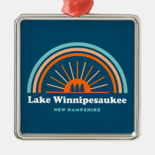 Sjö Winnipesaukee New Hampshire Rainbow Julgransprydnad Metall