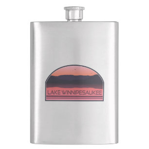 Sjö Winnipesaukee New Hampshire Red Sunrise Fickplunta