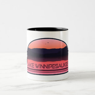 Sjö Winnipesaukee New Hampshire Red Sunrise Två-Tonad Mugg