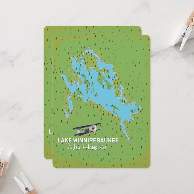 Sjö Winnipesaukee New Hampshire-reseaffisch (Fram/Back In Situ)