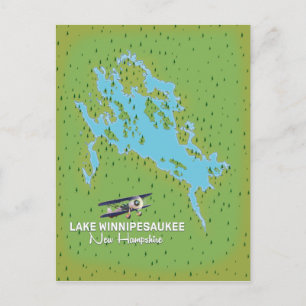 Sjö Winnipesaukee New Hampshire-reseaffisch Vykort