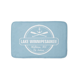 Sjö Winnipesaukee NH anpassningsbar town, namn, a Badrumsmatta