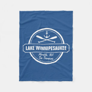 Sjö Winnipesaukee NH anpassningsbar town, namn, a Fleecefilt