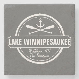 Sjö Winnipesaukee NH anpassningsbar town, namn, a Underlägg Sten