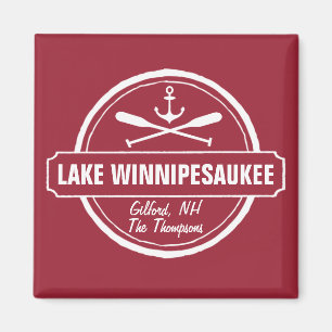 Sjö Winnipesaukee NH anpassningsbar town, namn, an Magnet