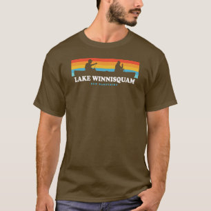 Sjö Winnisquam New Hampshire Canoe T Shirt
