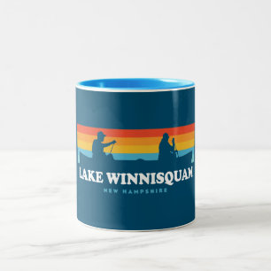 Sjö Winnisquam New Hampshire Canoe Två-Tonad Mugg