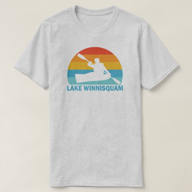 Sjö Winnisquam New Hampshire Kayak T Shirt (Design framsida)