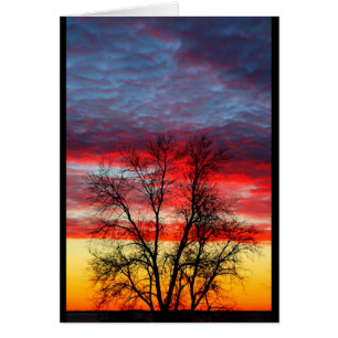 Sjö WKago American Flagga Sunset Hälsningskort
