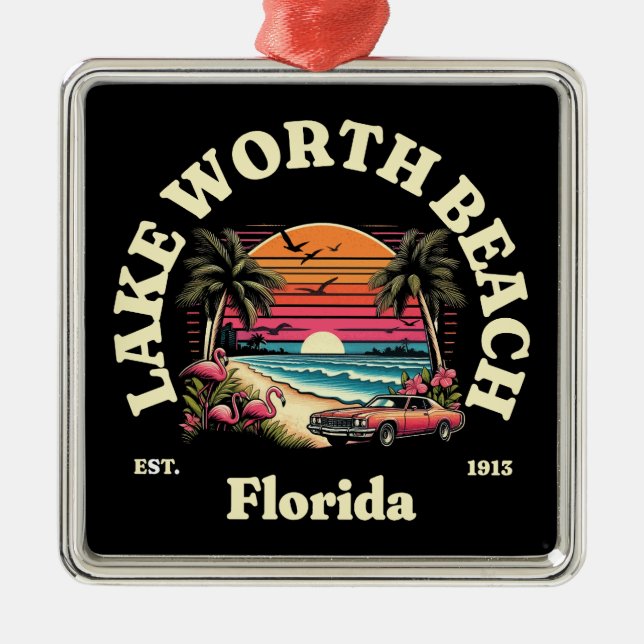 Sjö Worth Beach,Florida Julgransprydnad Metall (Framsidan)