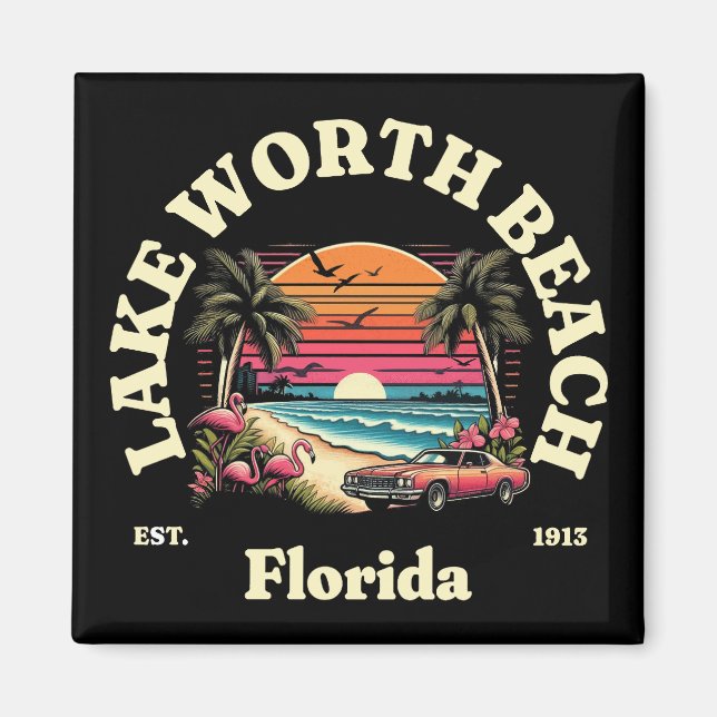 Sjö Worth Beach,Florida Magnet (Framsidan)