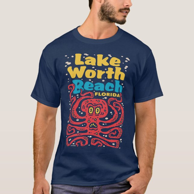 Sjö Worth Beach Florida Octopus T Shirt (Framsida)