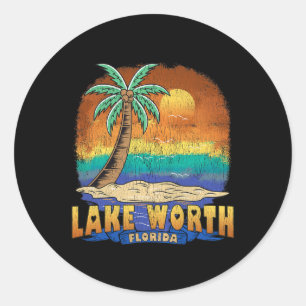 Sjö Worth Florida Vintage Distress Souvenir Runt Klistermärke