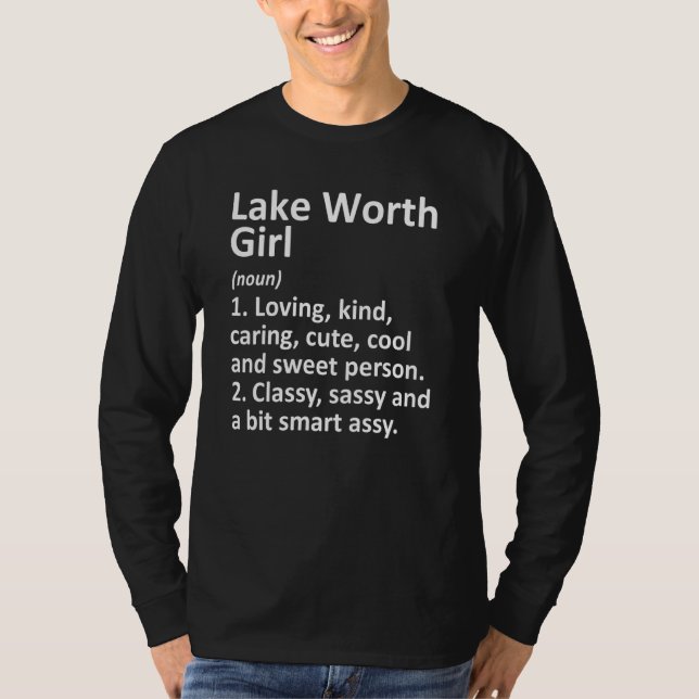 Sjö Worth Girl Fl Florida Funny City Roots T Shirt (Framsida)