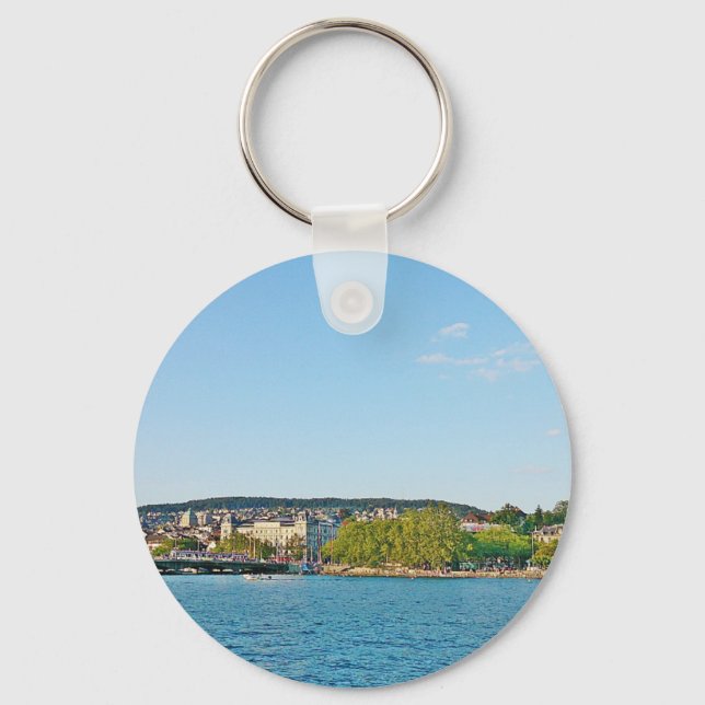 Sjö Zürich, besök Bellewue-bron Nyckelring (Framsida)