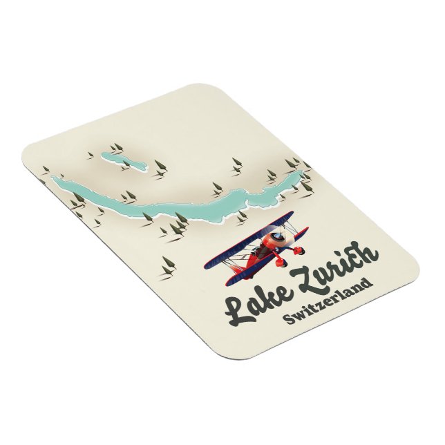 sjö Zürich Schweiz karta Magnet (Högersidan)