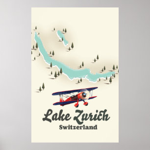 sjö Zürich Schweiz karta Poster